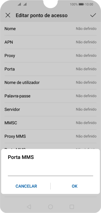 Introduza 80 e prima OK.
