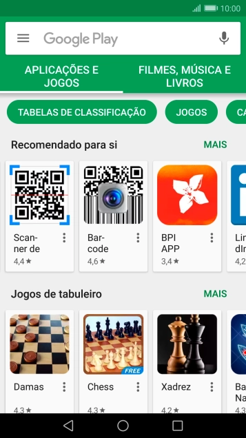 Deslize o dedo sobre o ecrã da esquerda para a direita.