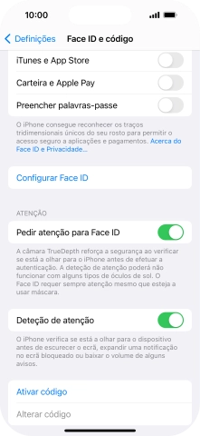 Prima Ativar código e introduza um código de bloqueio do telefone à escolha duas vezes de seguida.
