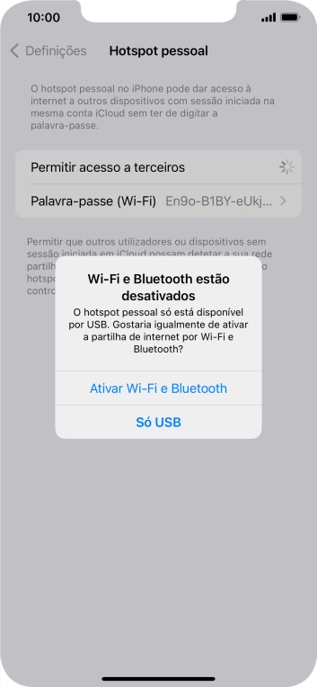 Se o Wi-Fi estiver desativado, prima Ativar Wi-Fi e Bluetooth.
