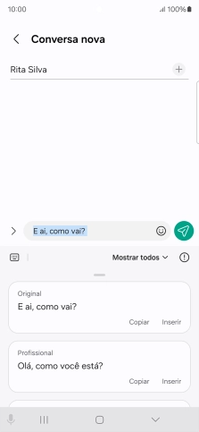 Prima a lista suspensa.