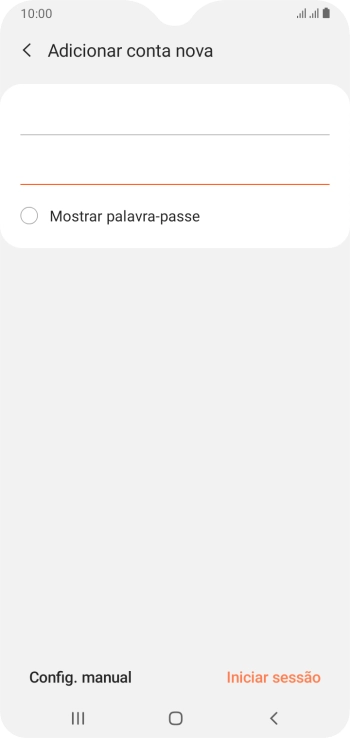 Prima Iniciar sessão.