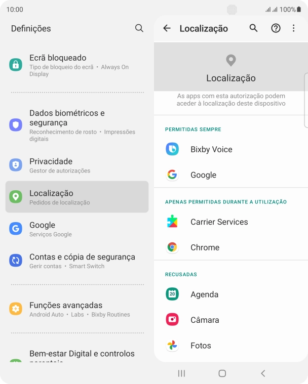 Prima a app pretendida.