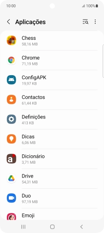 Prima a app pretendida.