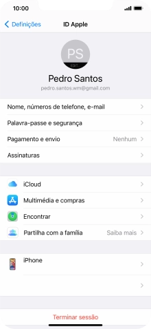 Para voltar ao ecrã inicial, deslize o dedo de baixo para cima a partir da base do ecrã.