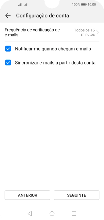 Prima Frequência de verificação de e-mails.