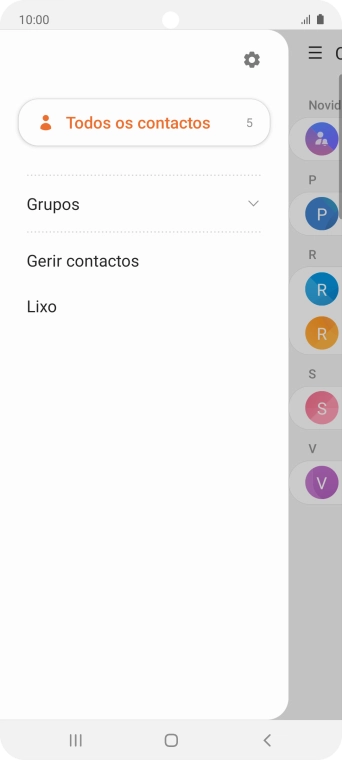 Prima Gerir contactos.