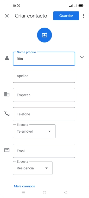 Prima Apelido, e introduza o apelido pretendido.