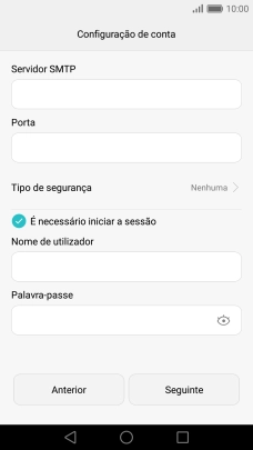 Prima o campo sob Nome de utilizador e introduza o nome de utilizador do servidor de envio do seu fornecedor de e-mail.