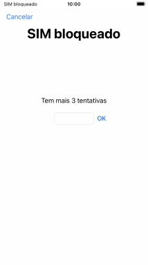 Se o cartão SIM estiver bloqueado, deve introduzir o código PIN e premir OK.