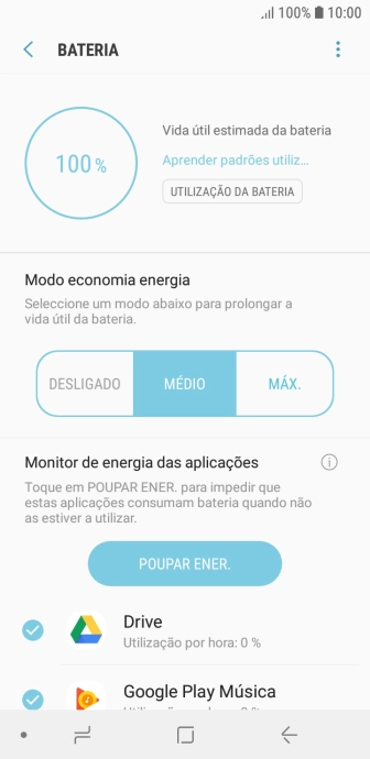Prima a tecla de início para terminar e voltar ao ecrã inicial.