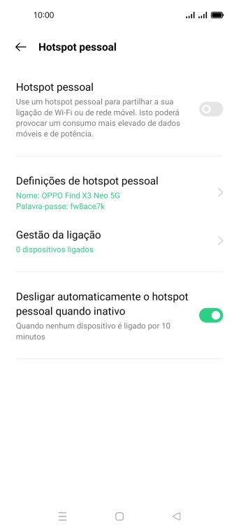 Prima Definições de hotspot pessoal.