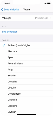 Prima os tons de toque pretendidos para os ouvir.