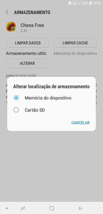 Prima o nome do cartão de memória.