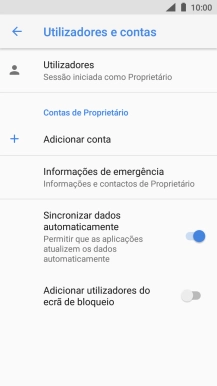 Prima Adicionar conta.