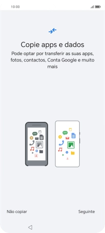 É possível transferir conteúdo de outro telefone quando o telefone for ativado antes da primeira utilização e quando o telefone tiver sido reiniciado. Quando esta imagem for mostrada no ecrã, o telefone está pronto para transferir conteúdo de outro telefone.
