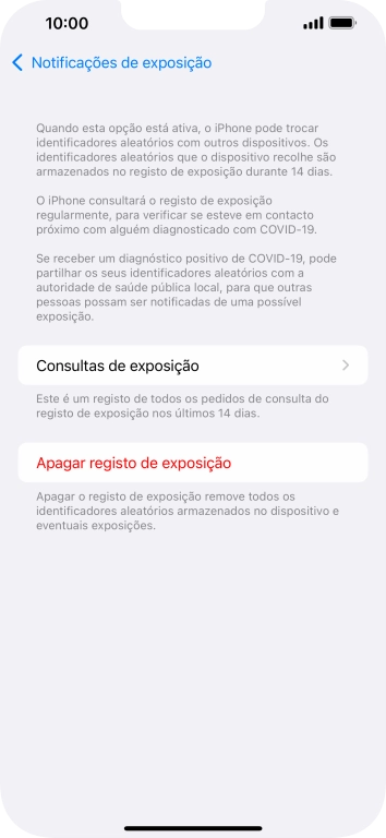 Prima Apagar registo de exposição.