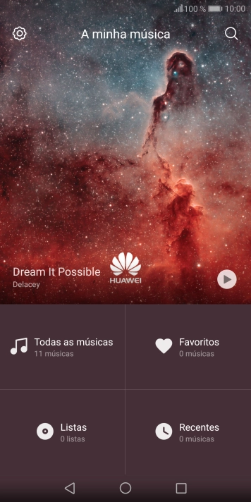 Prima a categoria pretendida e dirija-se ao ficheiro de música pretendido.