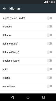 Prima o idioma pretendido.