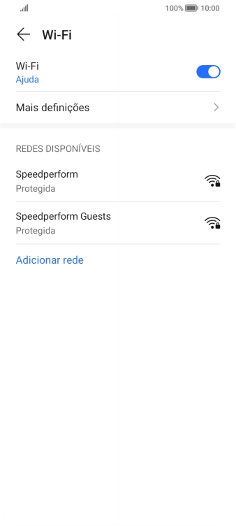 Prima a rede Wi-Fi pretendida.