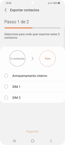 Prima o cartão SIM pretendido.