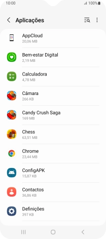 Prima a app pretendida.