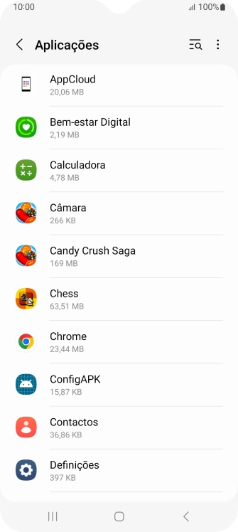 Prima a app pretendida.