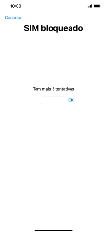 Se o cartão SIM estiver bloqueado, deve introduzir o código PIN e premir OK.