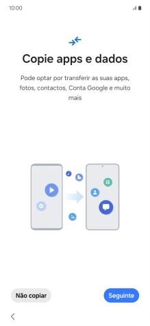 É possível transferir conteúdo de outro telefone quando o telefone for ativado antes da primeira utilização e quando o telefone tiver sido reiniciado. Quando esta imagem for mostrada no ecrã, o telefone está pronto para transferir conteúdo de outro telefone.