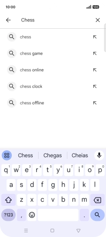 Introduza o nome ou categoria da app pretendida e prima o ícone para pesquisar.