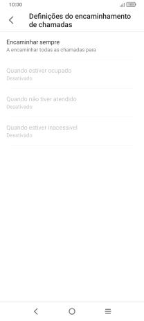 Prima o tipo de desvio pretendido.