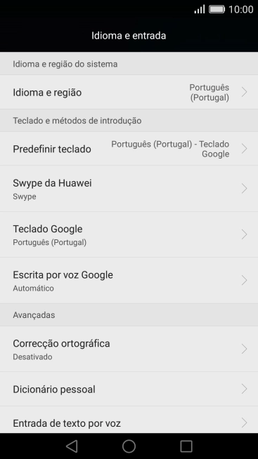 Prima Idioma e região.