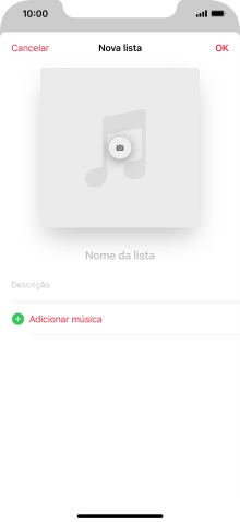 Prima o campo de escrita e introduza o nome da lista de reprodução.