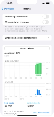 Prima Estado da bateria e carregamento.