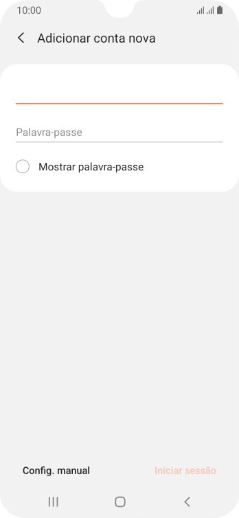 Prima Palavra-passe e introduza a password da sua conta de e-mail.