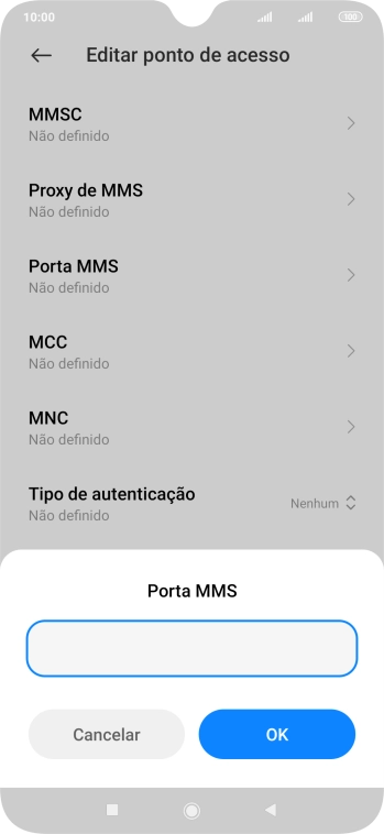 Introduza 80 e prima OK.
