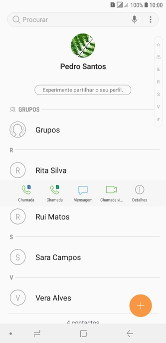 Prima Chamada junto ao cartão SIM pretendido.