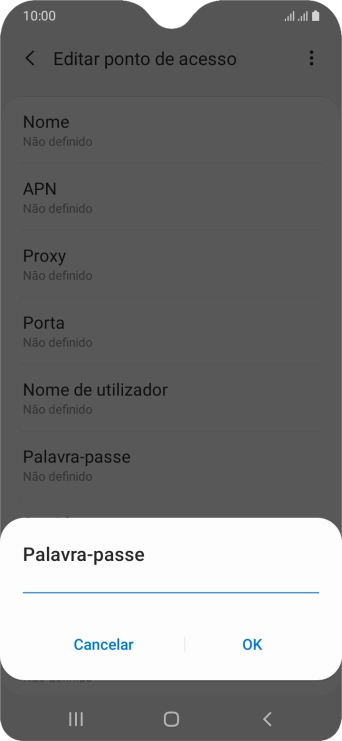 Introduza vodafone e prima OK.