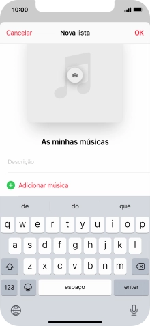 Prima Adicionar música.