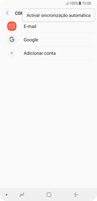 Prima Activar sincronização automática.