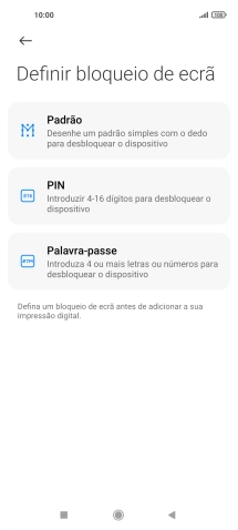 Prima o código de bloqueio do telefone pretendido.