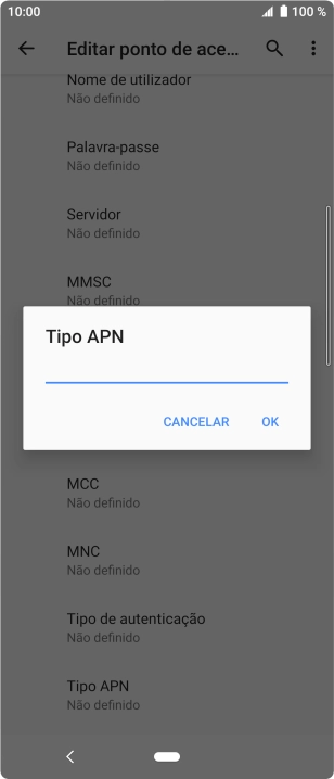 Introduza mms e prima OK.