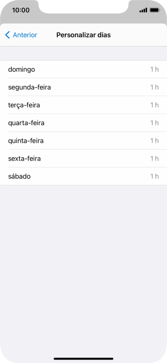 Prima os dias pretendidos.