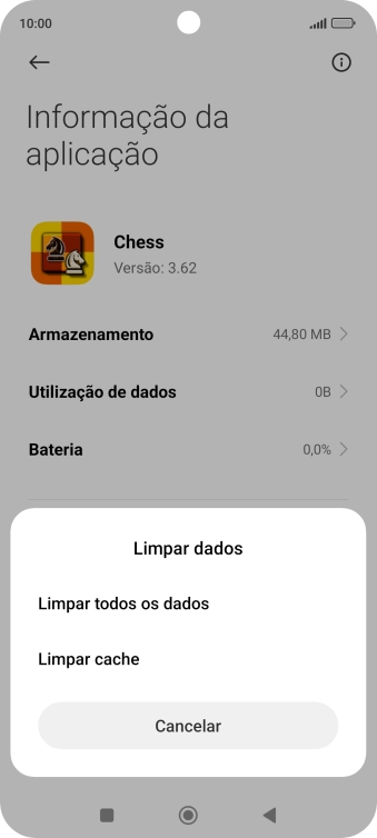 Prima Limpar cache.