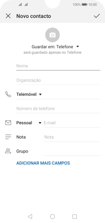 Prima a lista suspensa da lista de contactos.