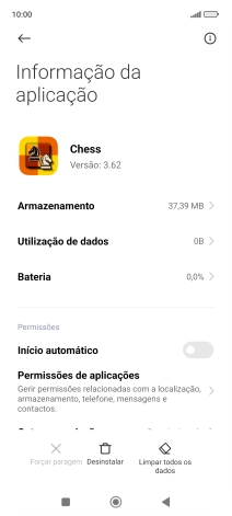 Prima a tecla de início para terminar e voltar ao ecrã inicial.