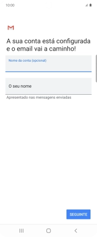 Prima O seu nome e introduza o nome do remetente pretendido.