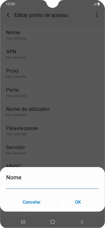 Introduza Vodafone MMS e prima OK.
