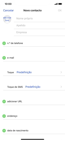 Prima Nome próprio e introduza o nome próprio.