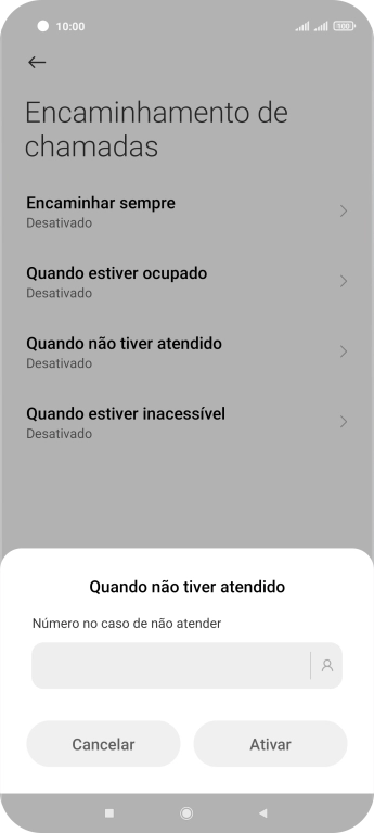Introduza 123 e prima Ativar.